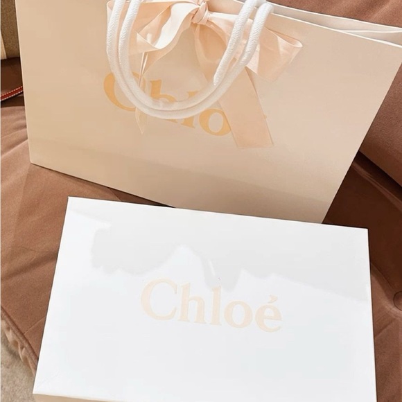 Lot Chloé Authentique : Boîte, Dustbag, Trousse Et Sac Shopping Neuf - Noir Et Blanc, Cadeau Idéal